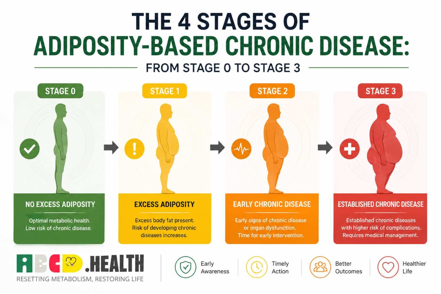 The 4 Stages of Adiposity-Based Chronic Disease: From Stage 0 to Stage 3